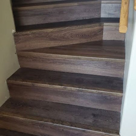 Hardwood stairs from MFGS Carpet and Vinyl located in Portage La Prairie, MB
