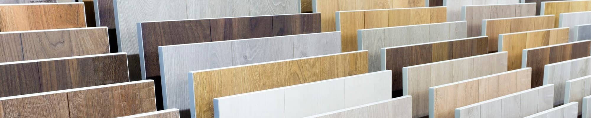 Flooring products in a bright Winnipeg Showroom