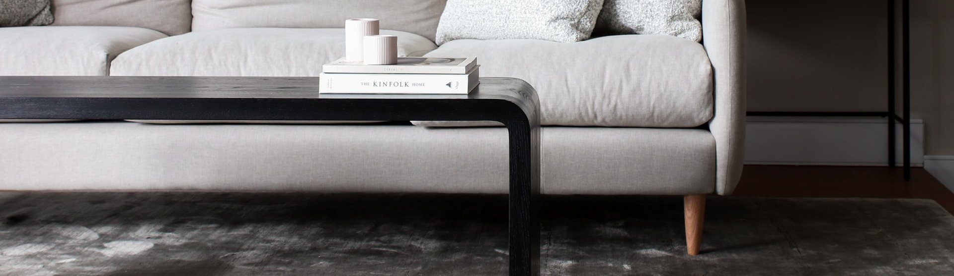 White sofa in a Winnipeg, MB home